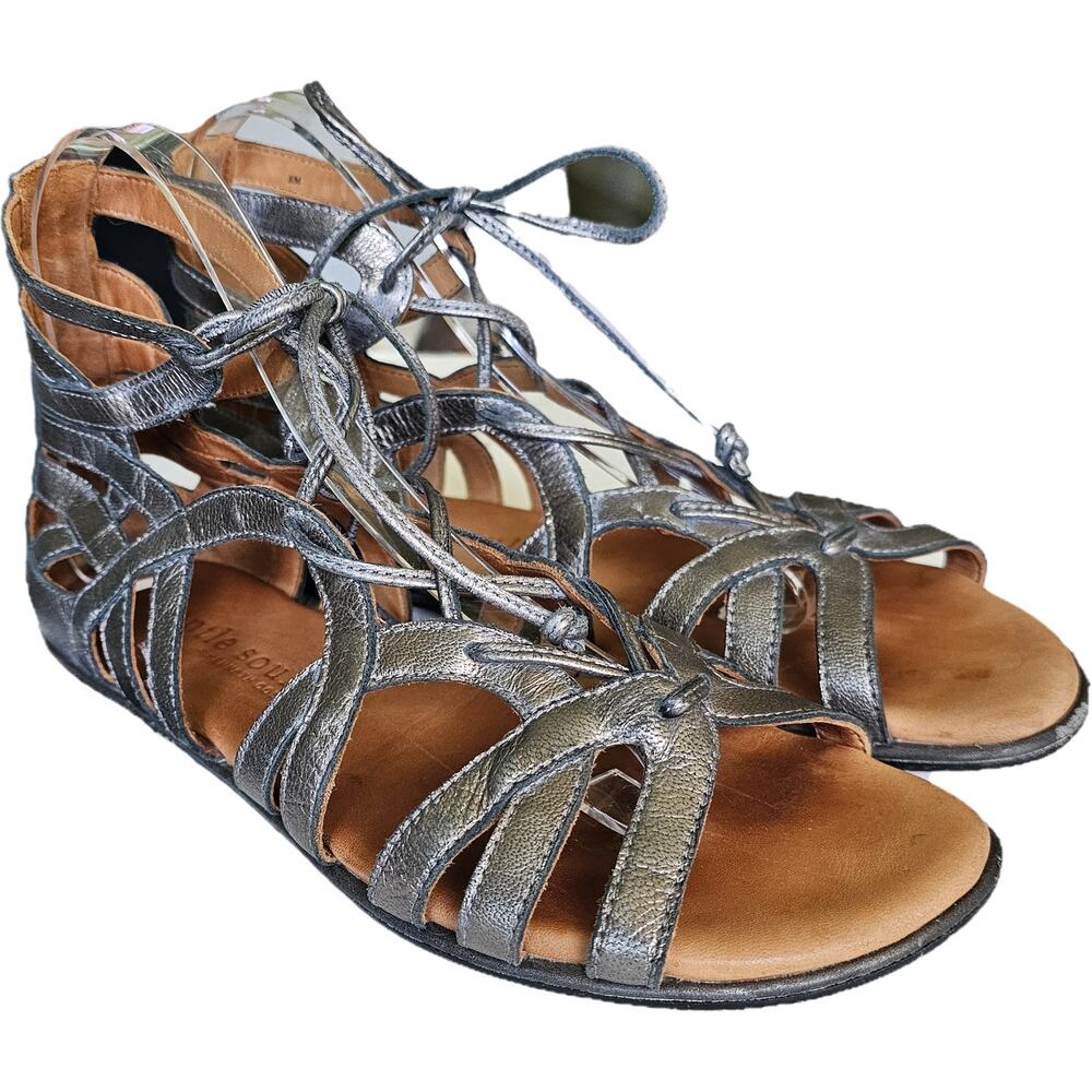 Gentle Souls Break My Heart Leather Gladiator Strappy Sandals Boho Indie 8 EUC